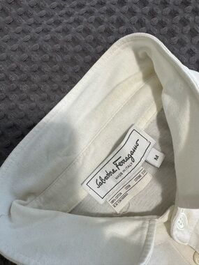 Salvatore Ferragamo Off-White Cotton Polo Shirt